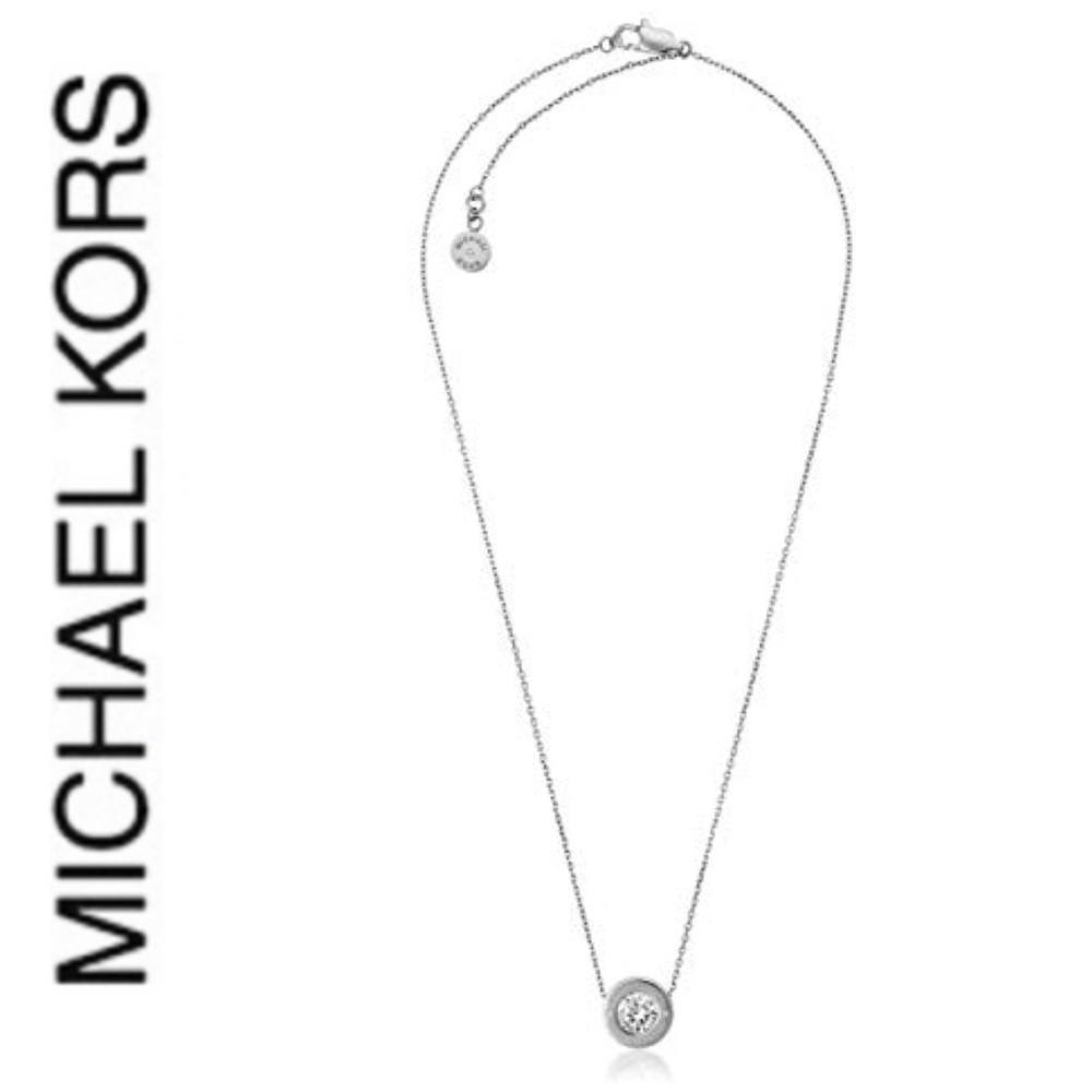 NWT authentic MK Silver tone stone pendant - Picture 3 of 6